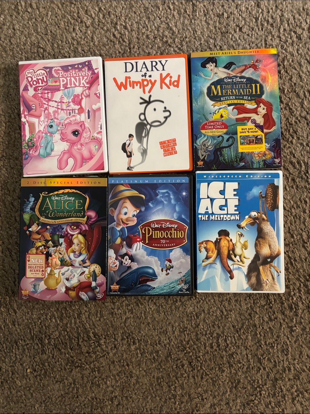 Assorted Kids DVD Movie Collection - Pink, White, Blue, Multicolor